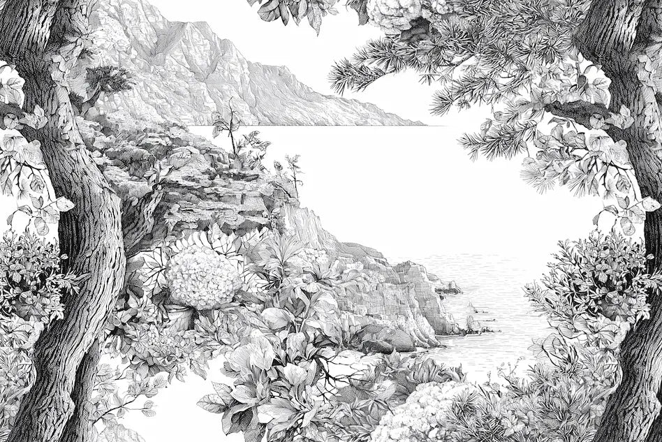 Motif papier peint grisaille