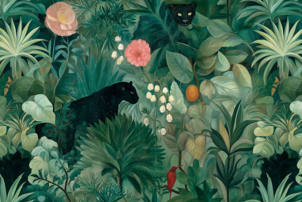 Motif papier peint jungle douanier rousseau 