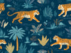 Motif papier peint jungle tigre