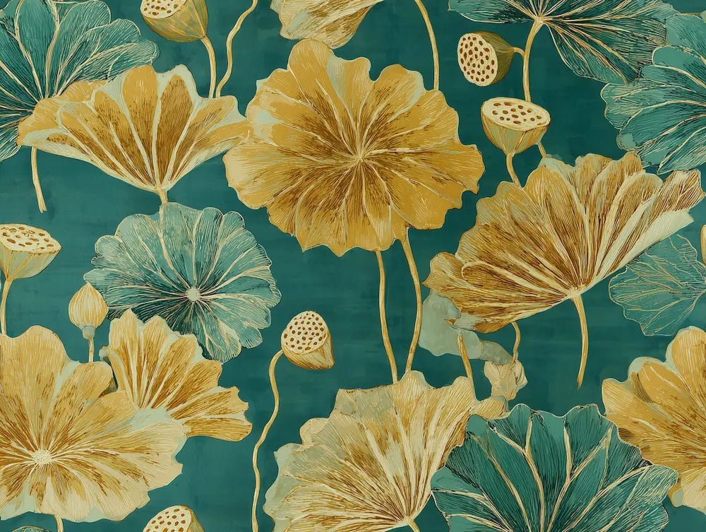 Motif papier peint lotus