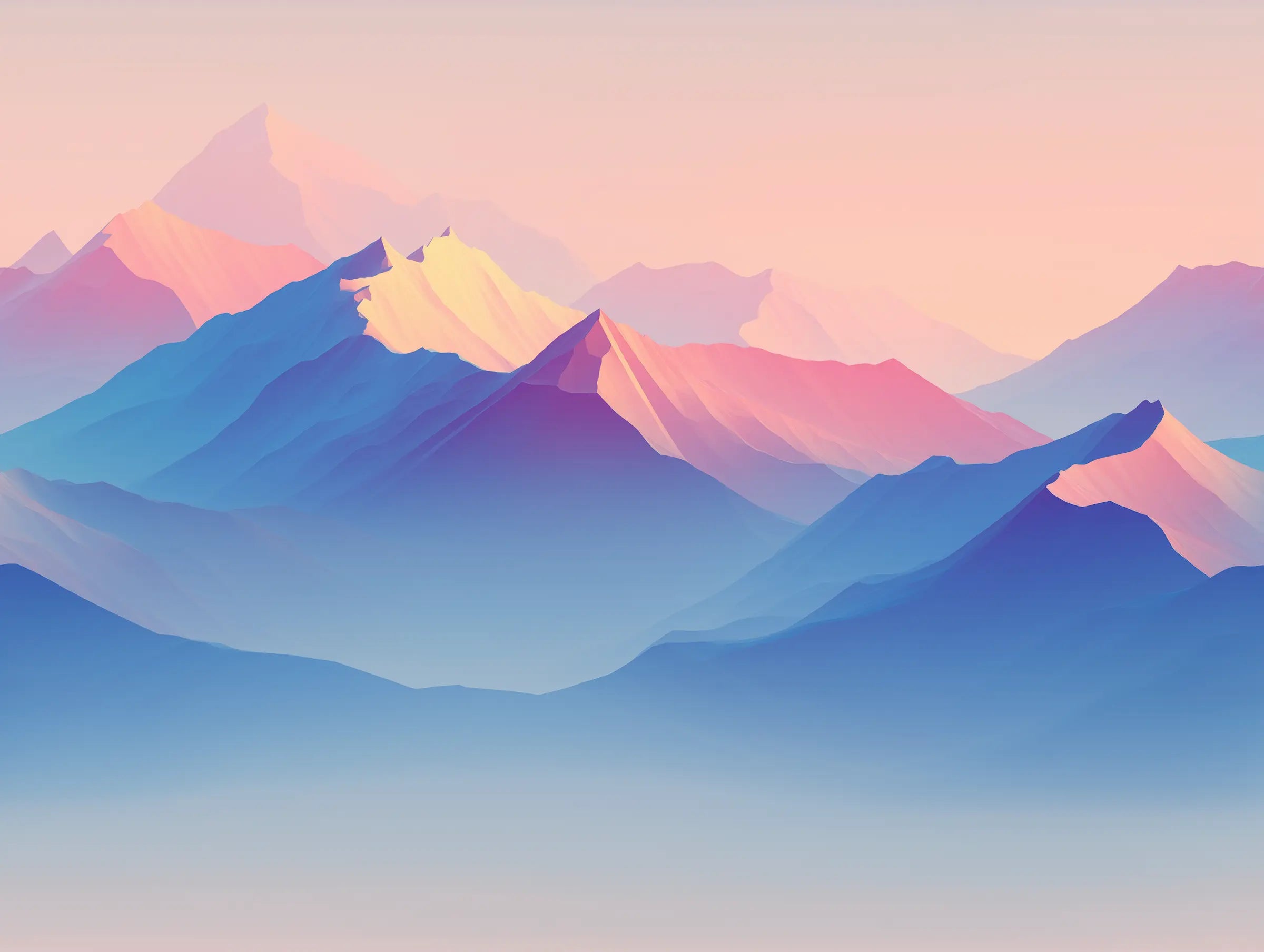 Motif papier peint montagne rose