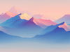 Motif papier peint montagne rose