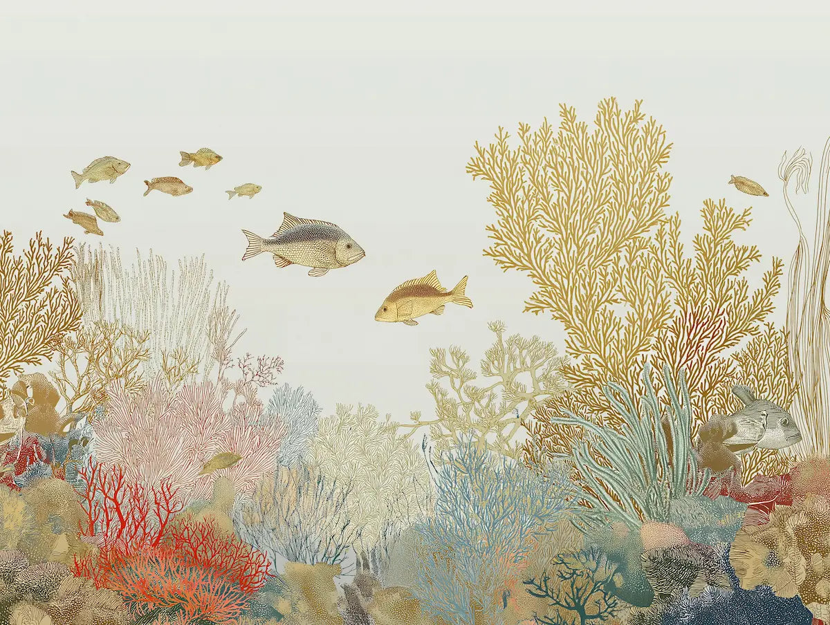 Motif papier peint panoramique aquarium