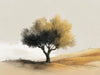 Motif papier peint panoramique arbre olivier
