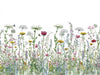 Motif papier peint panoramique fleurs des champs