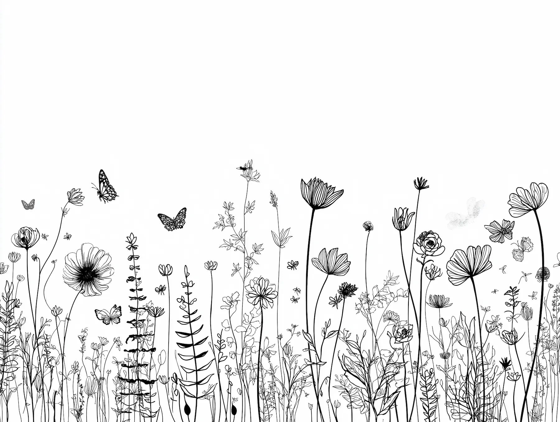 Motif papier peint panoramique graminées