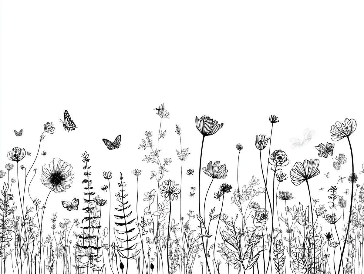 Motif papier peint panoramique graminées
