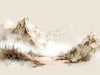 Motif papier peint panoramique montagne neige