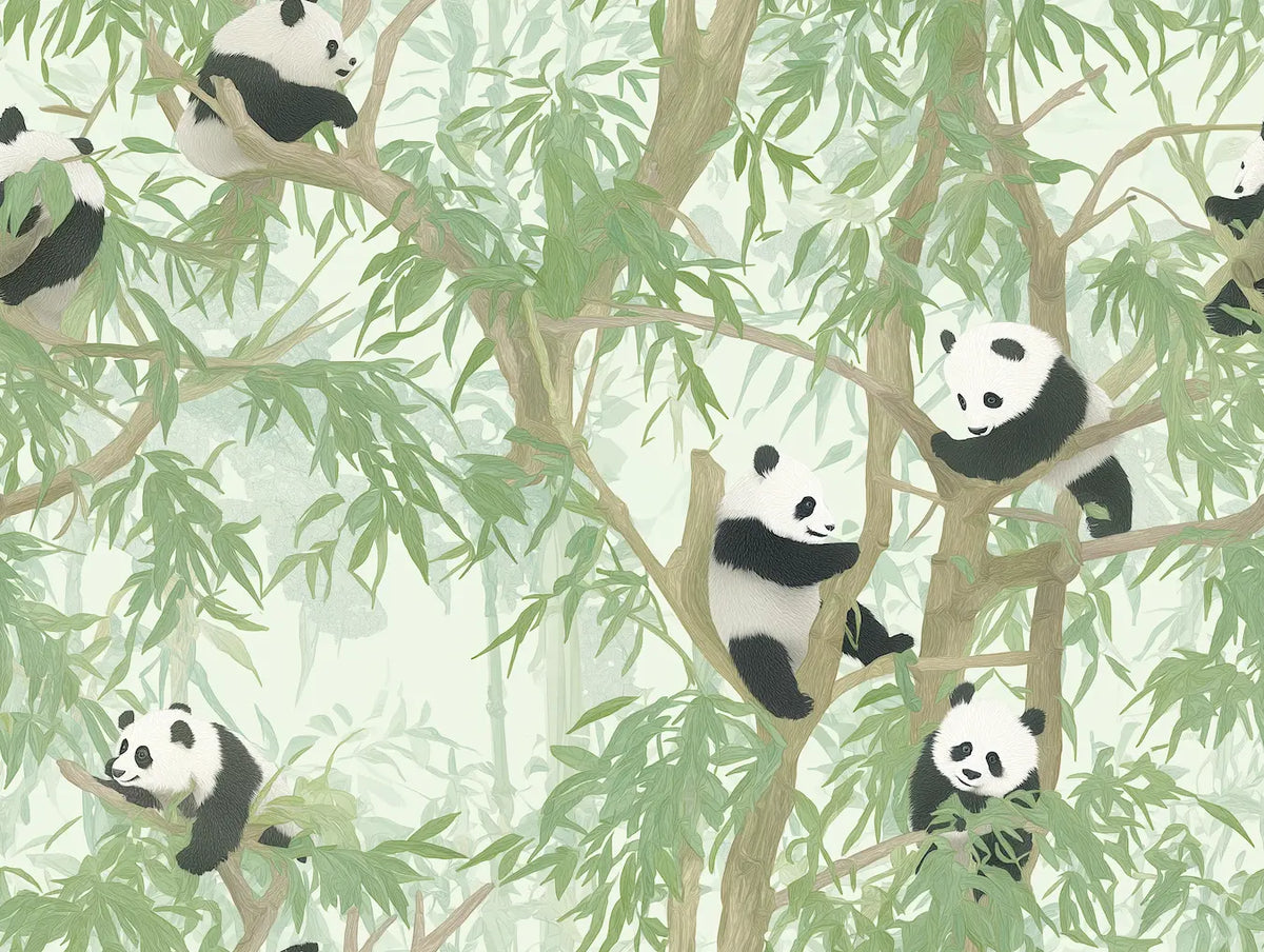 Motif papier peint panoramique panda