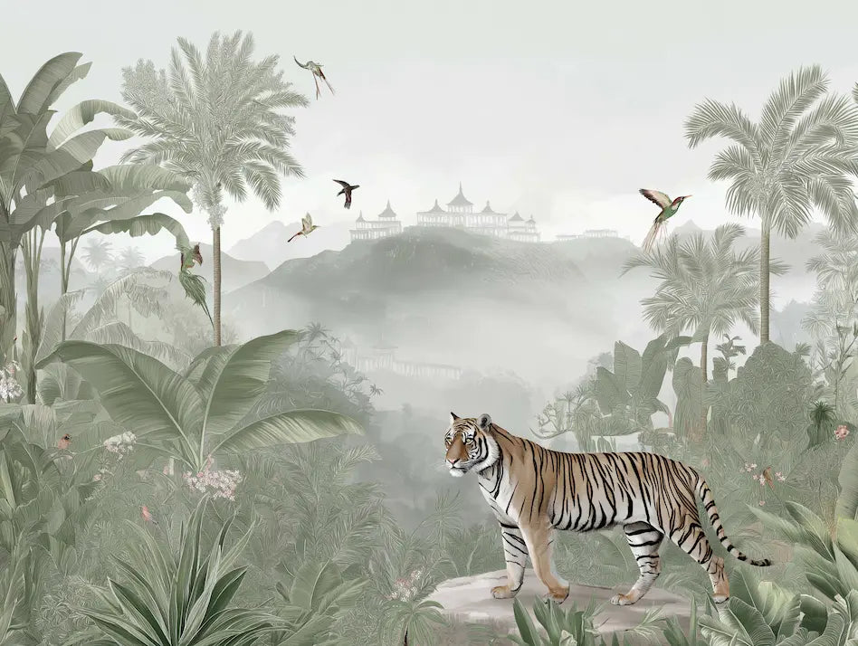 Motif papier peint panoramique tigre