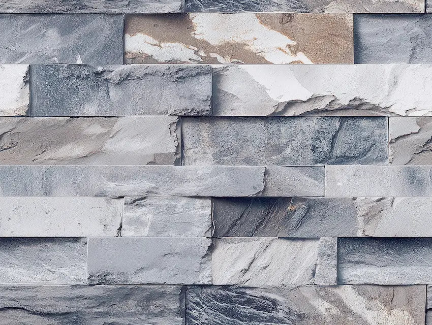 Motif papier peint parement gris