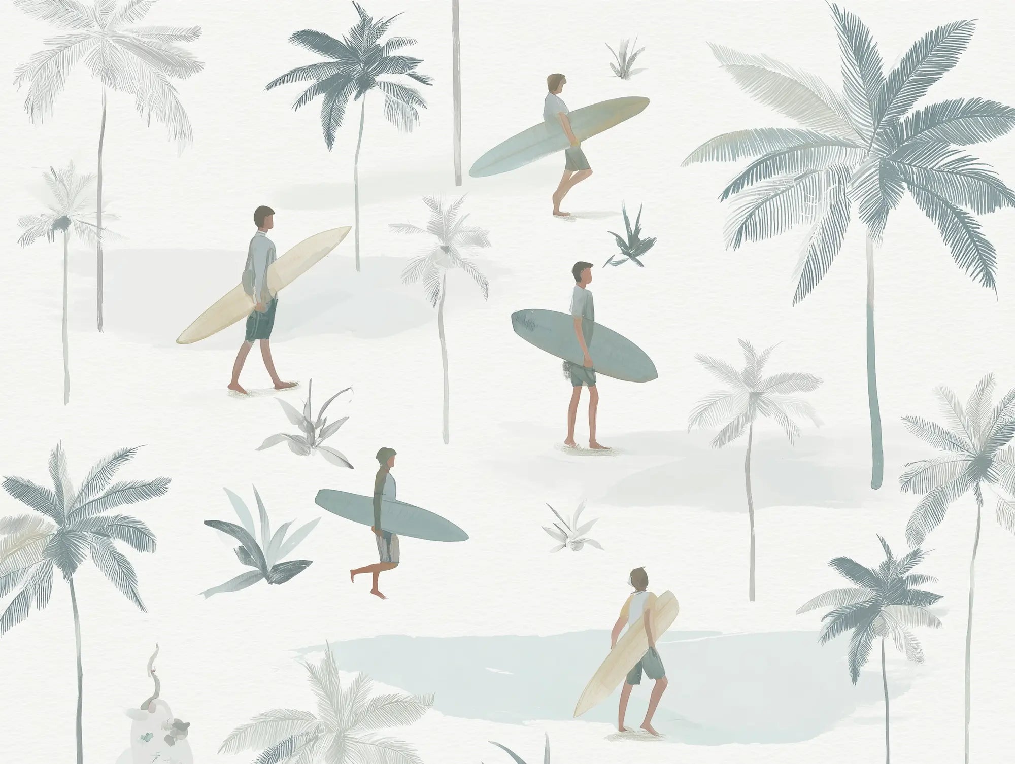 Motif papier peint surfeur