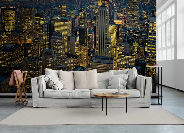Papier peint Papier peint buildings illuminés urbaine et