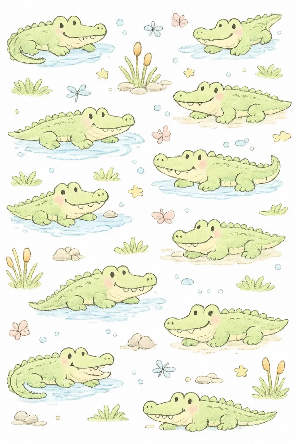 Motif de crocodile pour papier peint enfants
