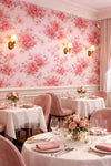 Motif Papier peint fleurs rose dans un restaurant