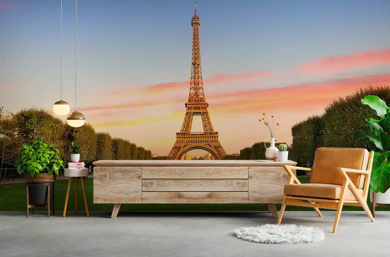 Papier peint Papier peint panoramique tour eiffel d'inspiration française, douces.