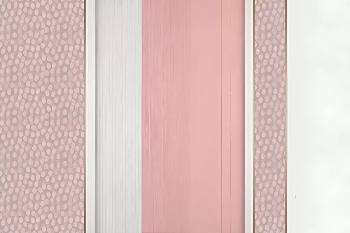 Papier peint géométrique bandes roses