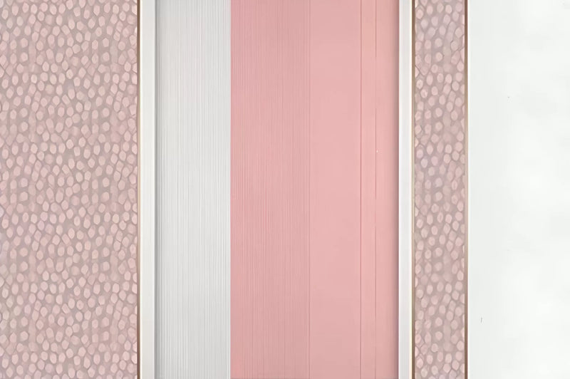 Papier peint géométrique bandes roses