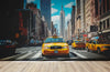 Papier peint panoramique New York taxi jaune