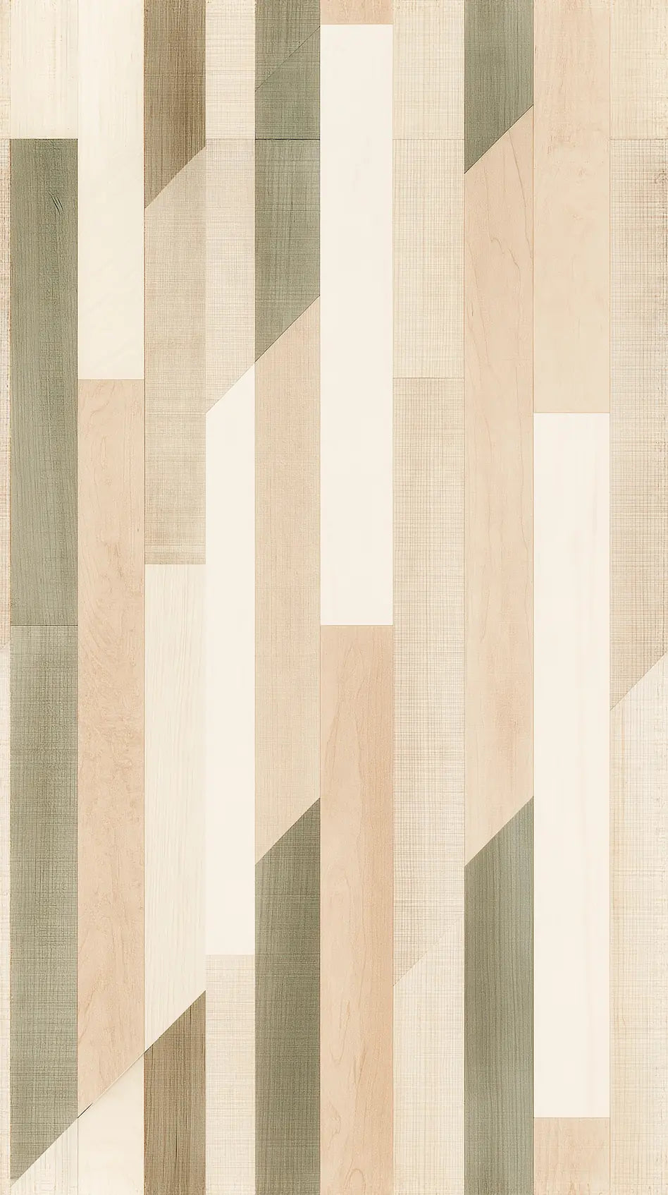 Papier Peint Géométrique Vert Marqueterie Sauge