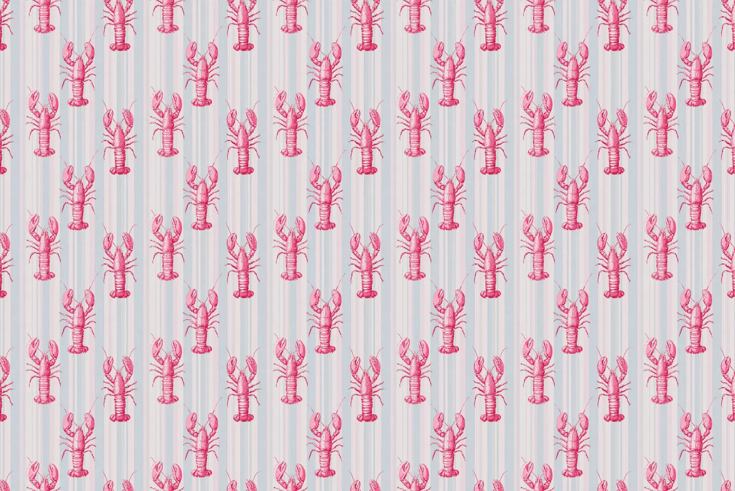 Papier peint homard rose motif