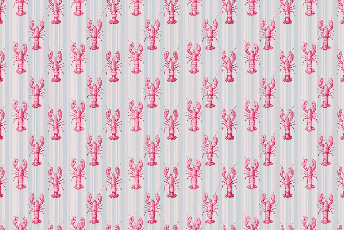 Papier peint homard rose motif