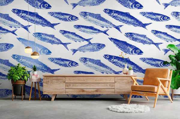 Papier Peint Poisson Bleu