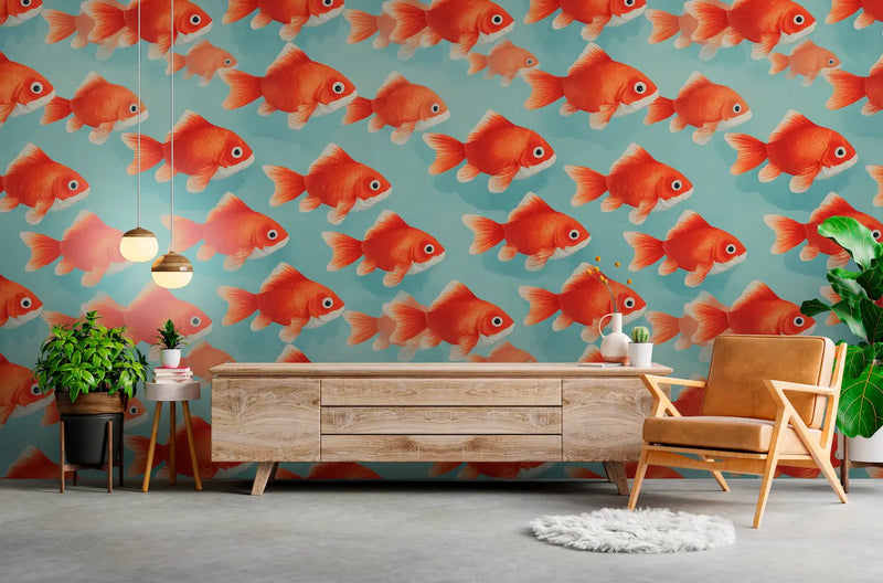 Papier Peint Poisson Rouge maison