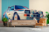 Papier Peint Voiture Rallye Rétro Années 80 Graphique Vintage