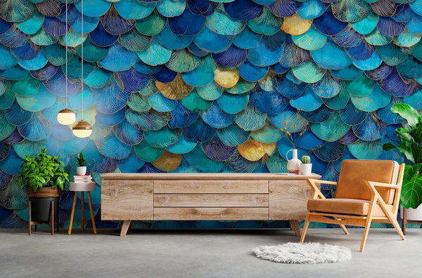 Papier Peint écaille de poisson piéce