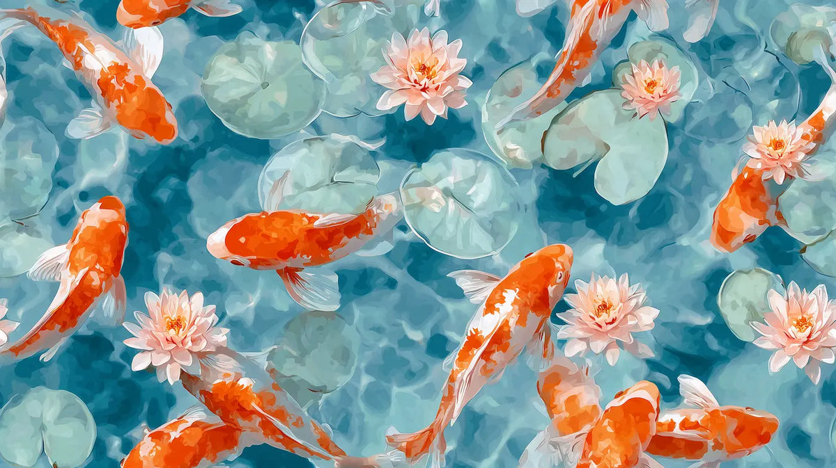 Papier Peint poisson Japonais Motif