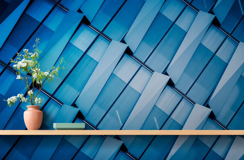 Papier peint Papier peint motifs géométriques abstrait bleu géométrique abstrait d'inspiration