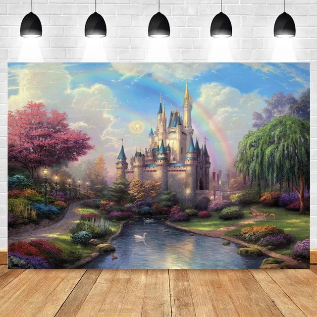 Papier peint Papier peint enfant château de princesse offre une pastel.