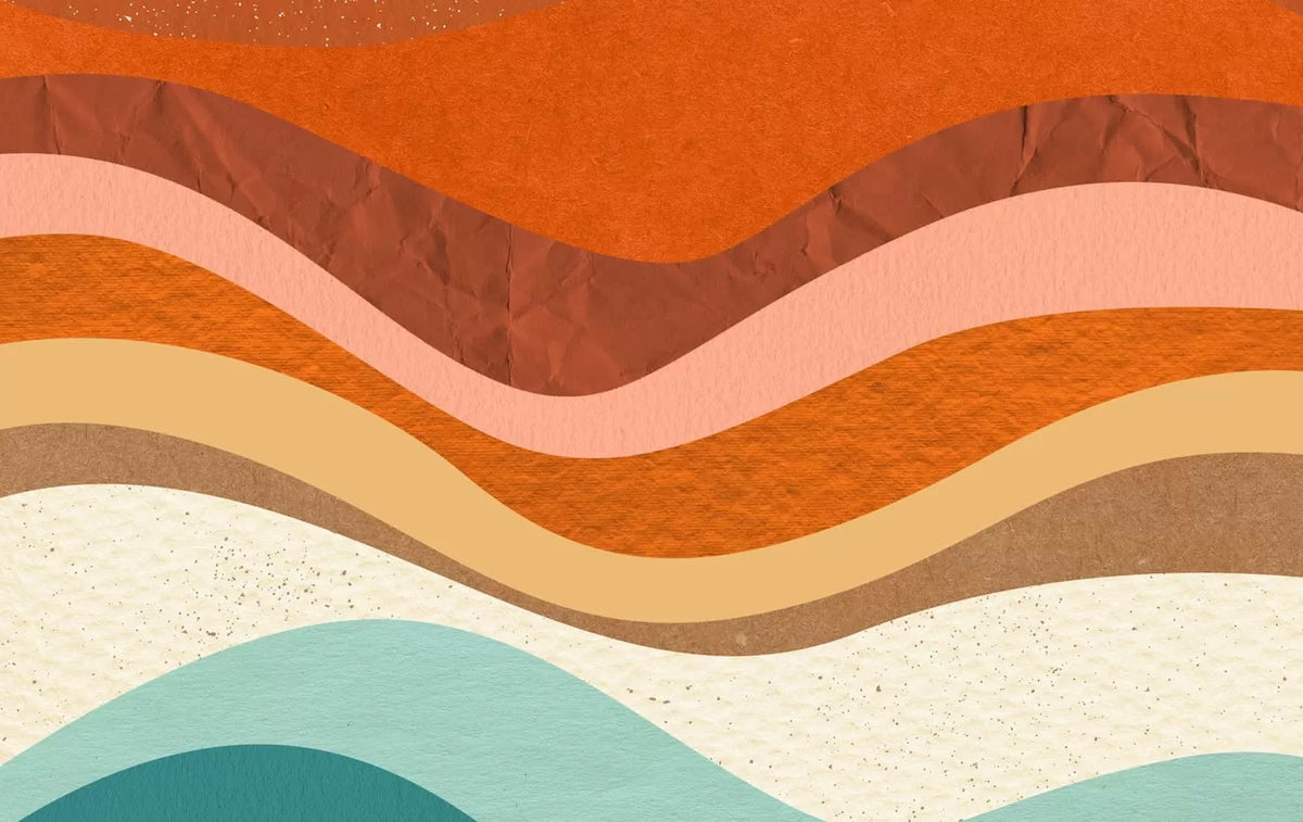 Papier peint arc en ciel rouge orangé