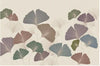 Papier peint feuilles de gingko rétro