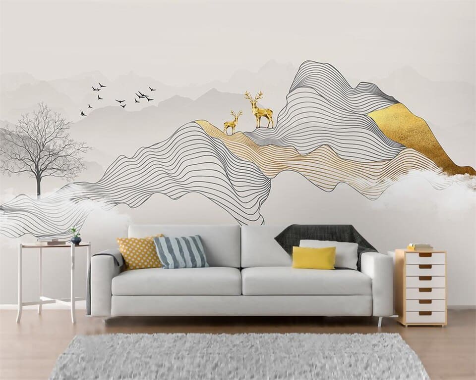 Papier peint Papier peint fantasy biche et cerf met en zen