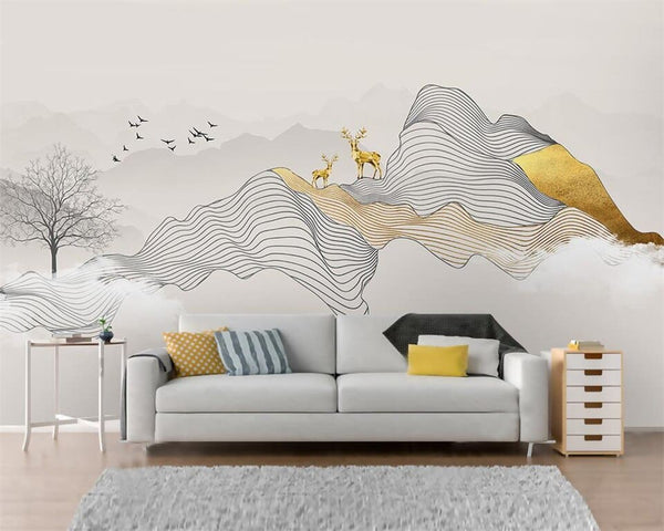 Papier peint Papier peint fantasy biche et cerf met en zen