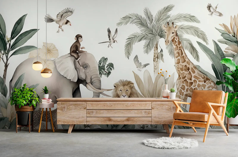 Salon Papier peint Savane enfant