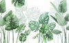 Papier peint feuilles de bananiers vert