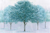 Papier peint arbres bleu