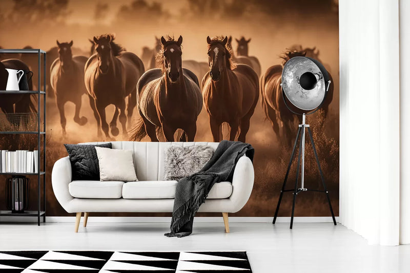 Papier peint Papier peint chevaux qui galopent apporte une de