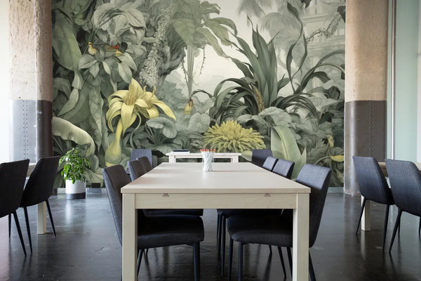 Papier peint Papier peint panoramique paysage plantes tropicales luxuriant de exotique