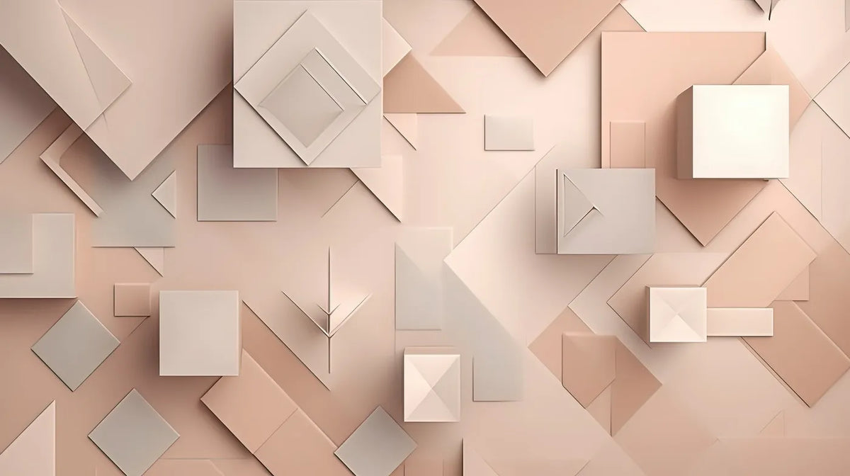 Papier peint pastel géométrique rose
