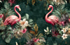 Papier peint magniolia et flamants roses