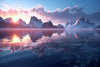 Papier peint panoramique montagnes et océan