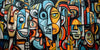Papier peint visage graffiti