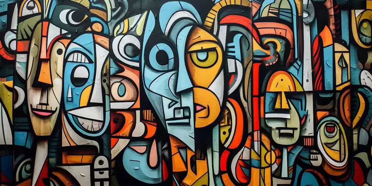 Papier peint visage graffiti
