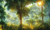 Papier peint forêt de palmiers ensoleillés