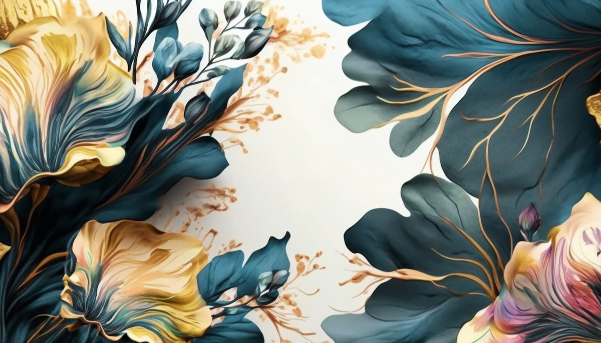Papier peint floral art moderne