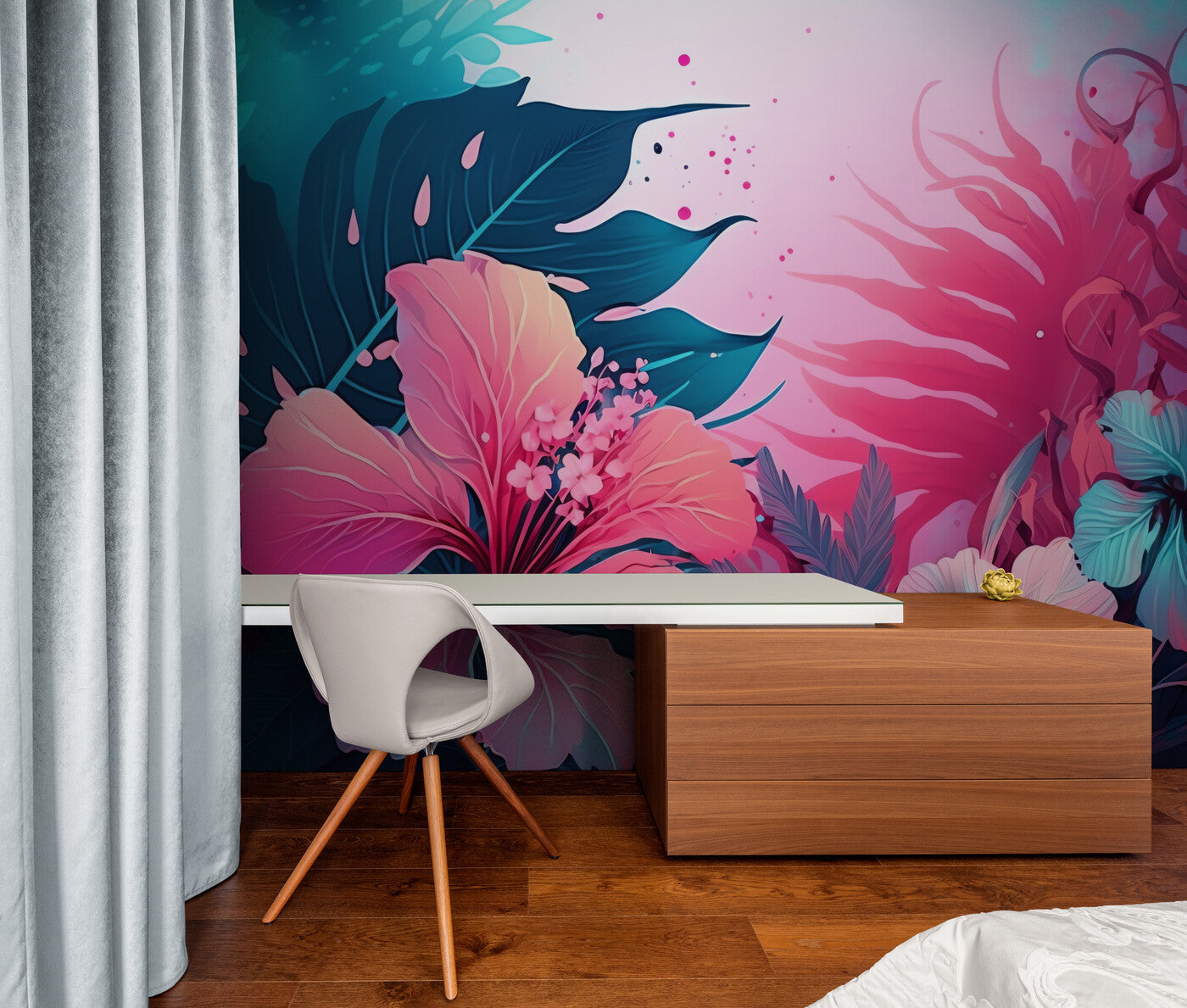 Papier peint Papier peint paysage tropical design floral stylisé apporte